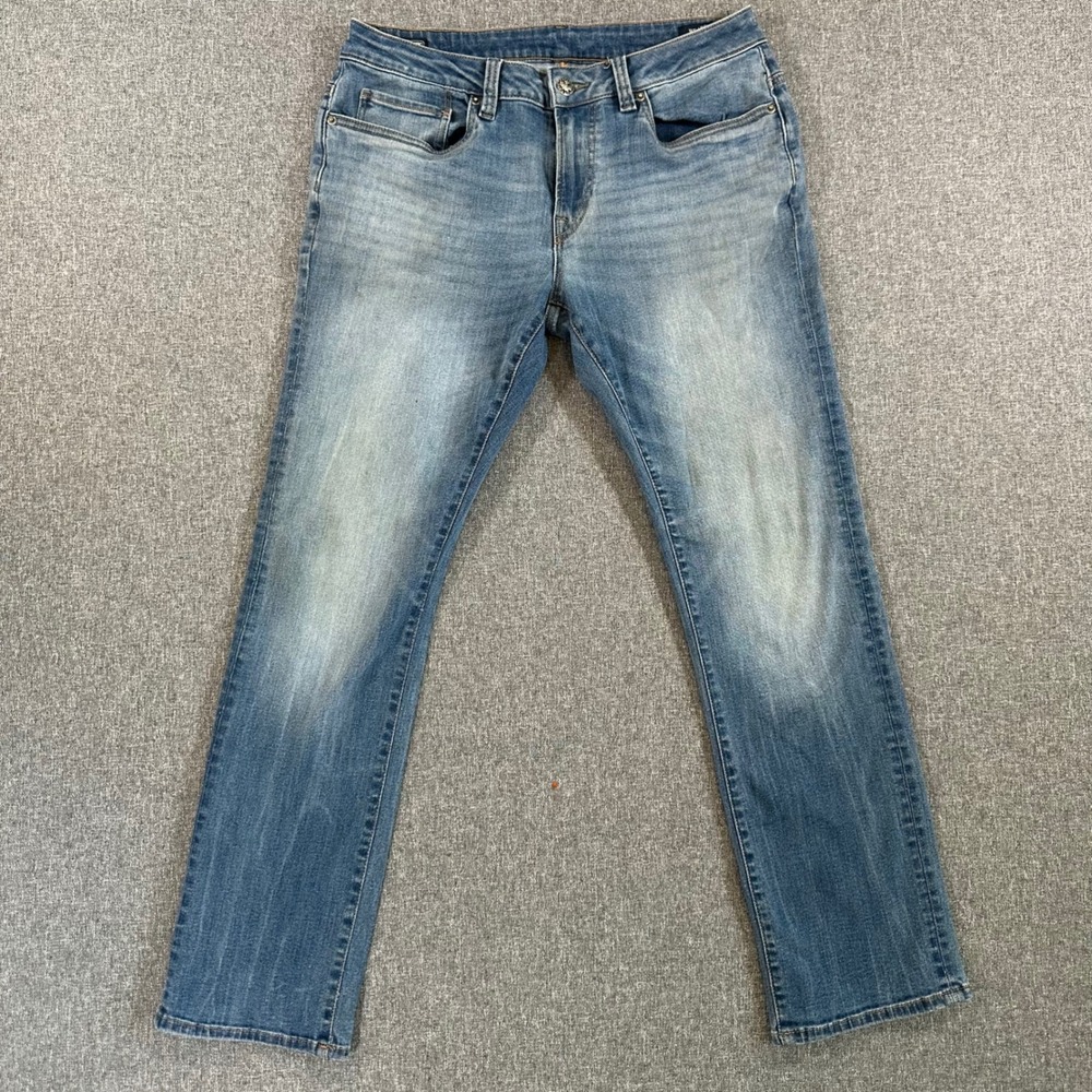 Buffalo David Bitton Ash Slim Fit Jeans Mens 32x32 Light Wash Blue Denim Pants